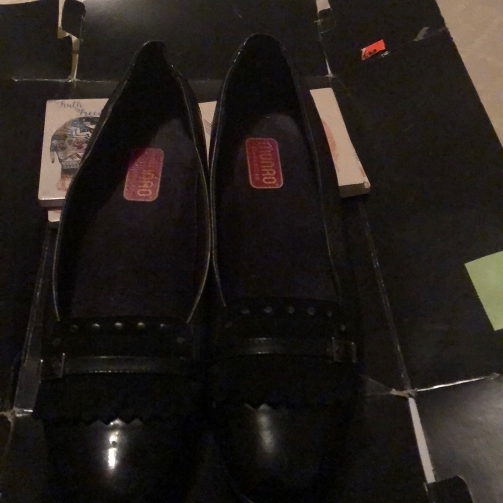 Black leather shoes